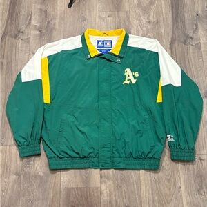 Vintage 90s Oakland Athletics A’s Starter Windbreaker Jacket MLB XL READ